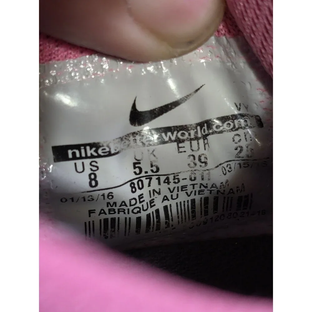 Nike FS Lite Run 3 Womens Size 8 Running Shoes Pink Blast Dark Grey 807145-011